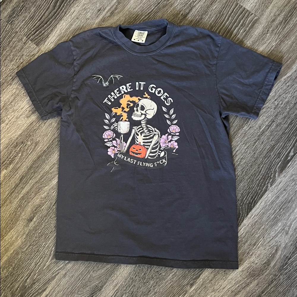 Comfort Colors “My Last Flying F***” Graphic Tee Deep Slate Blue Tee Medium